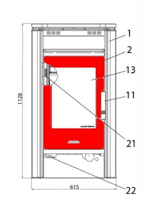 Haas-Sohn Eifel 230.17 porte de chambre de combustion