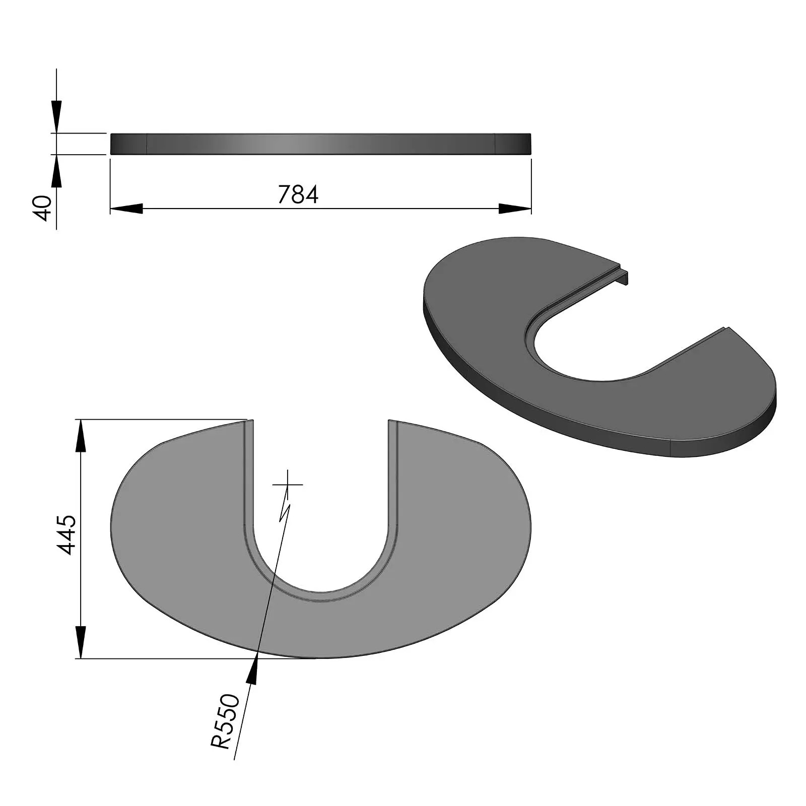 Termatech TT55RHT plaque de dessus fonte