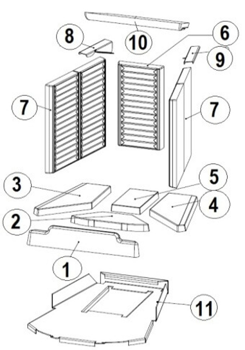 Austroflamm Kadmus 550/570 kit de transformation revtement de chambre de combustion A