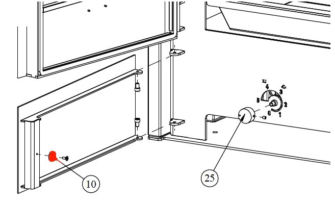 Fireplace Teramo verrouillage porte de compartiment  bois