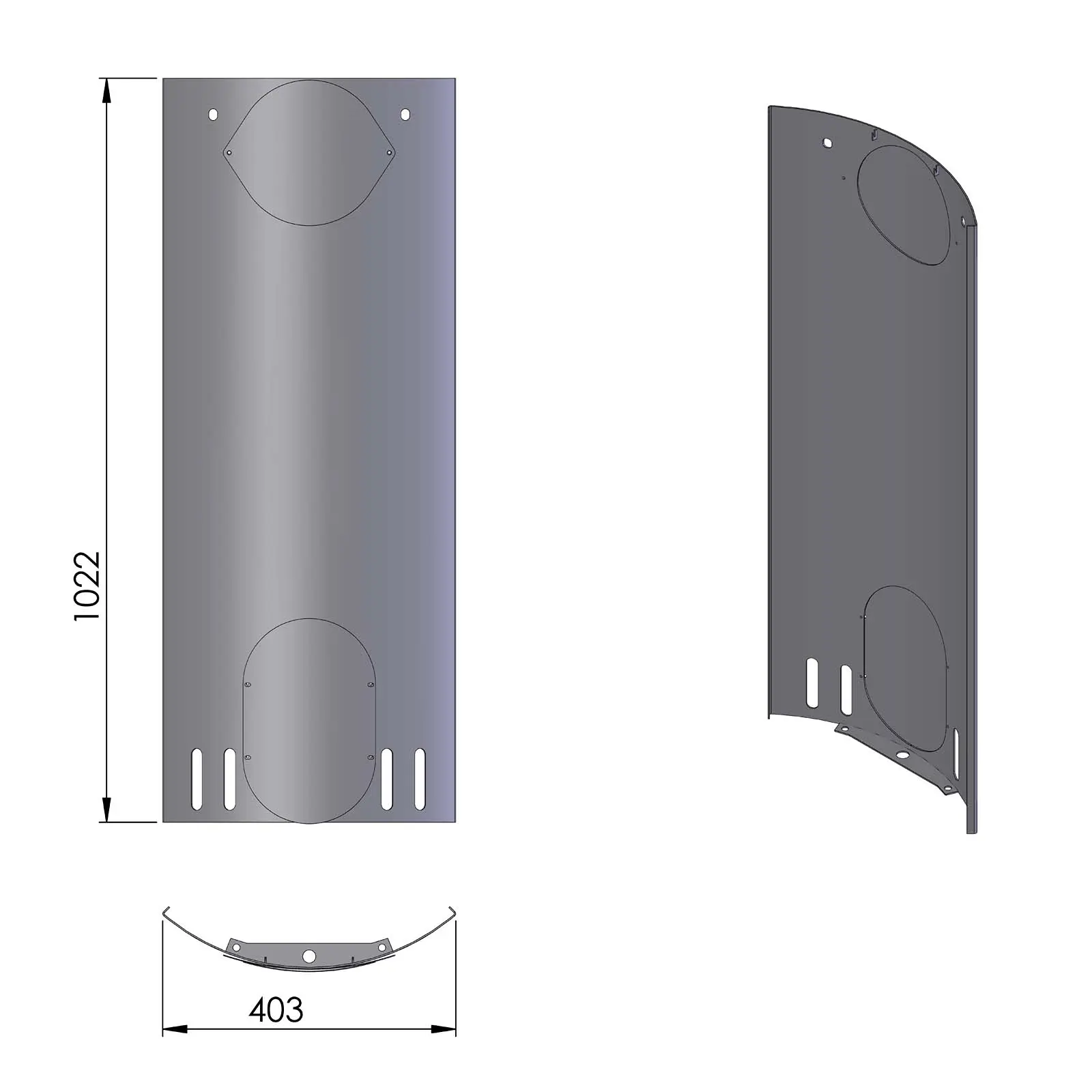 Termatech TT20 habillage latral arrire acier noir