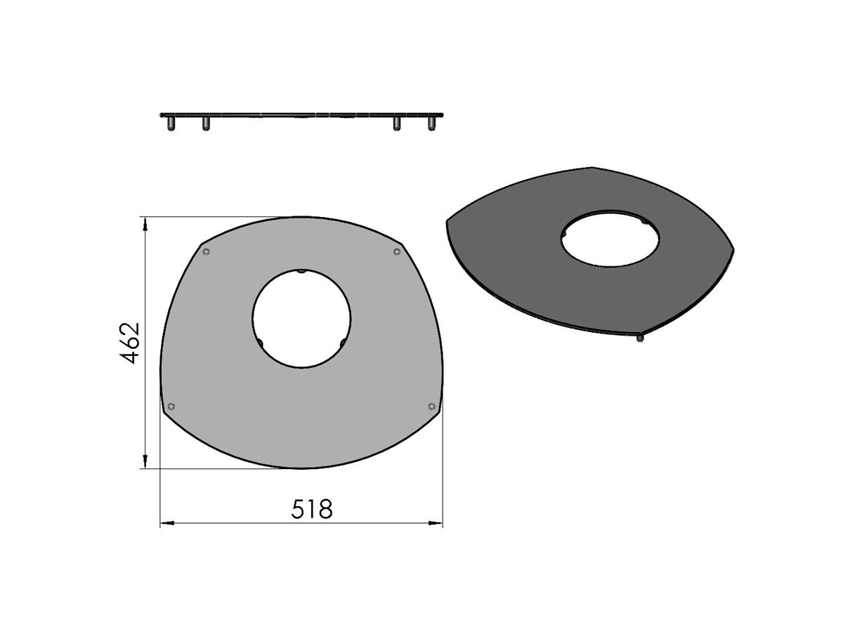 Termatech TT10 plaque de dessus haut gris fonc