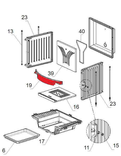 La Nordica Focolare 70 Tondo grille verticale C