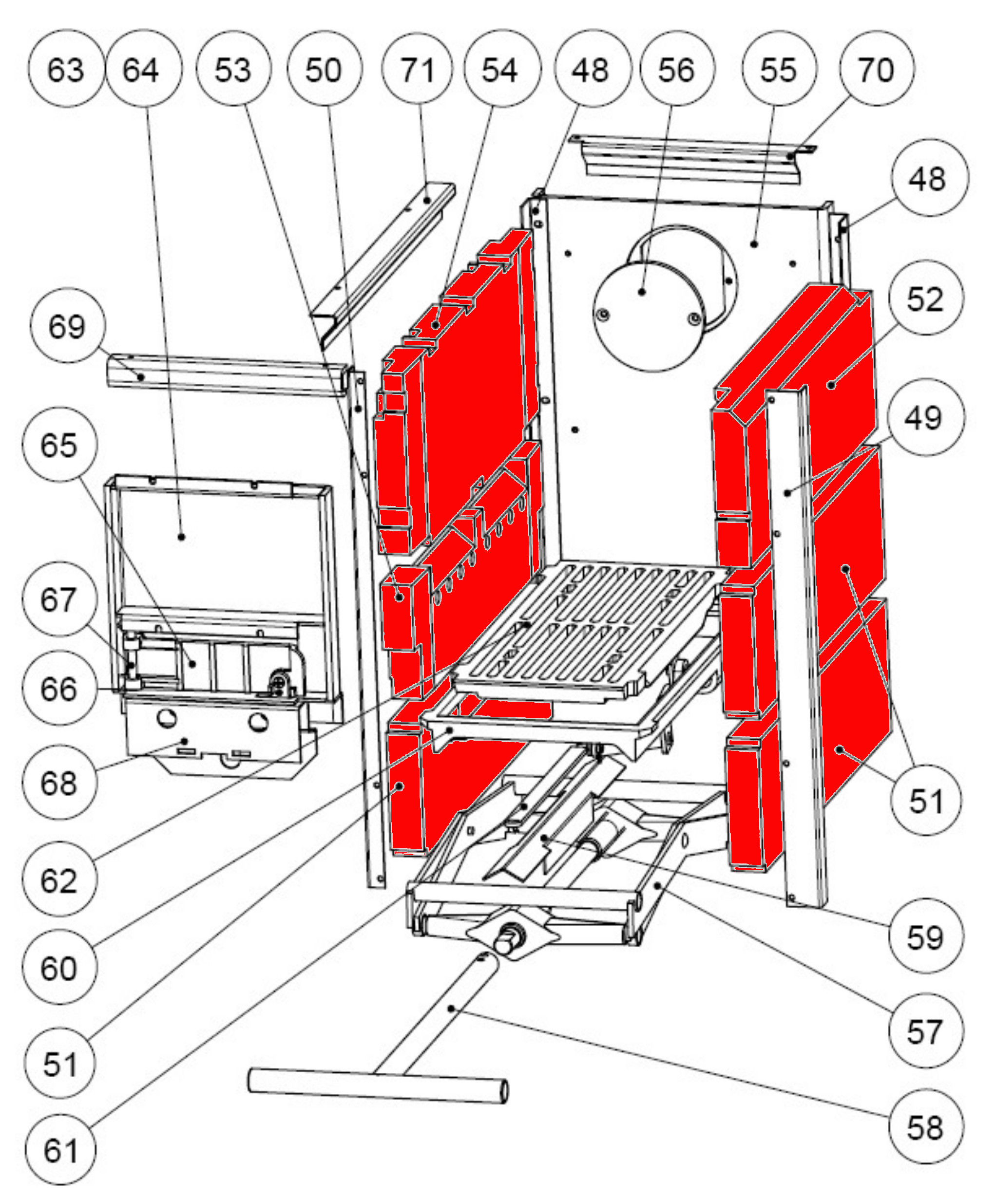 Wamsler K139 revtement de chambre de combustion