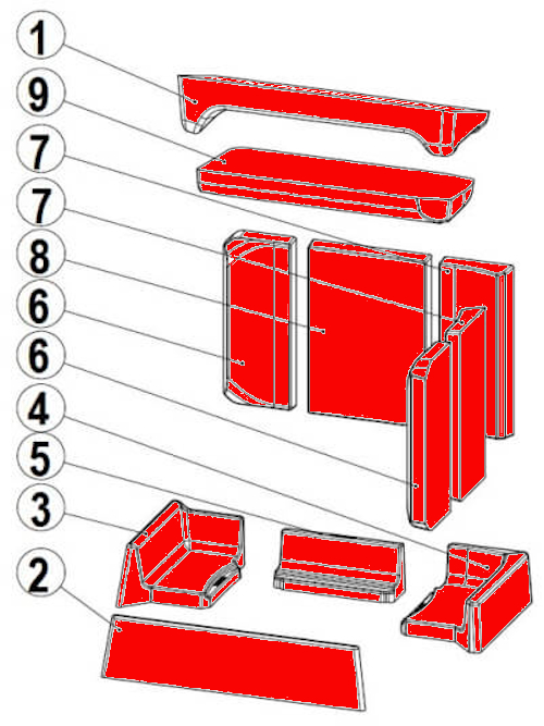 Austroflamm Dexter L 2.0 revtement de chambre de combustion