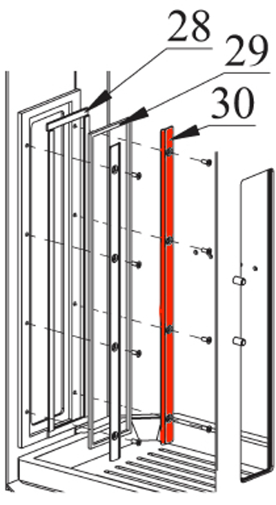 Fireplace Selun support de vitre kit