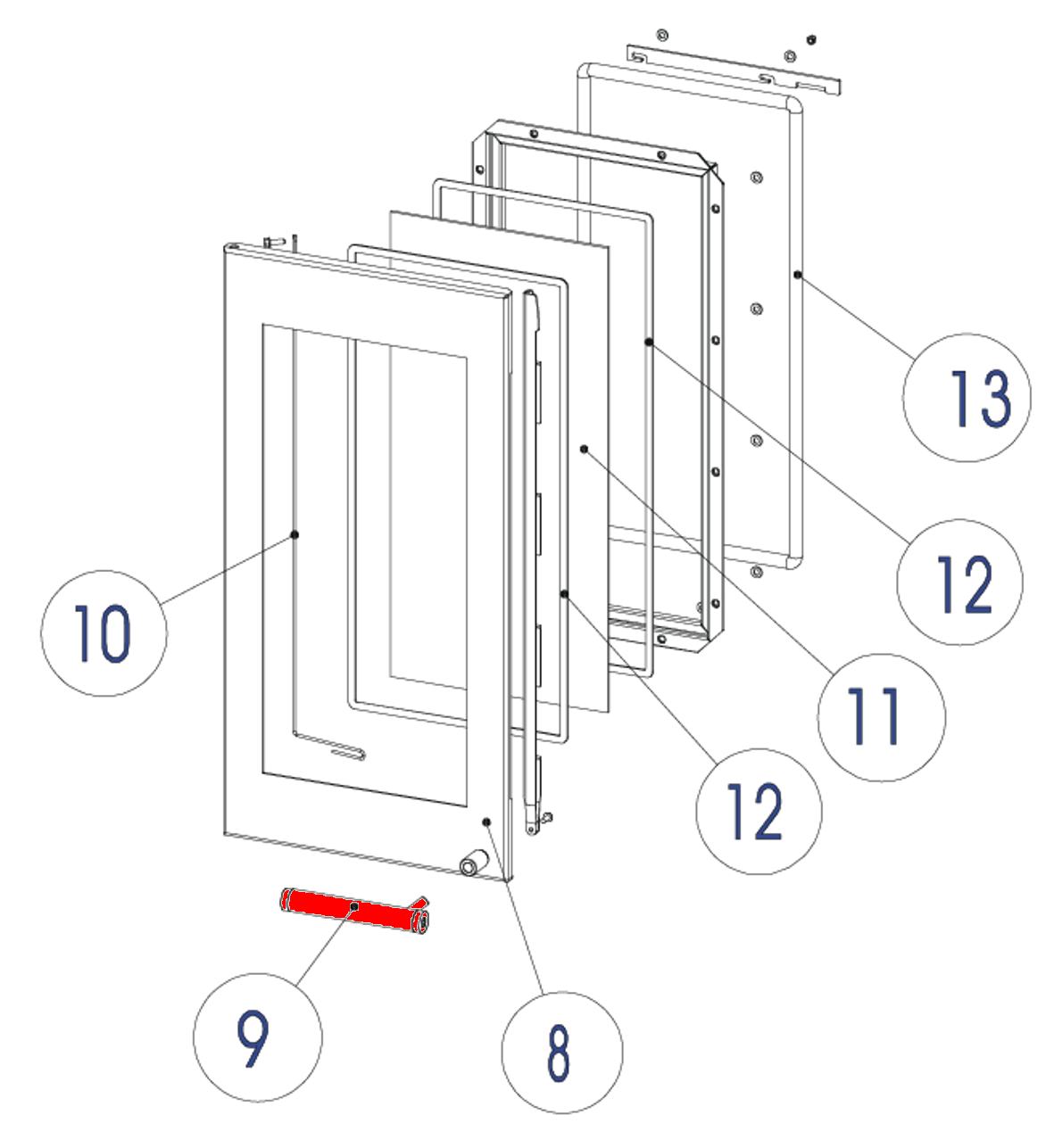 Austroflamm Glass poigne de porte