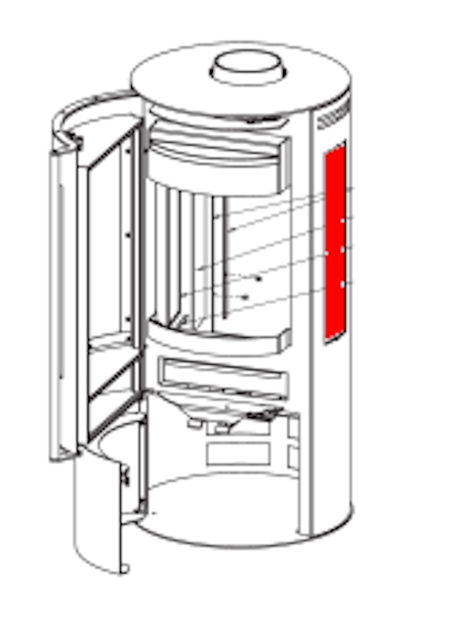 Fireplace Amarant vitre latrale gauche intrieur