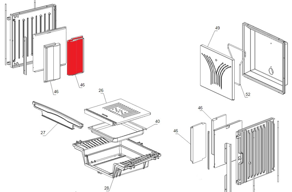 La Nordica Focolare 70 Piano Evo Crystal pierre latrale gauche arrire