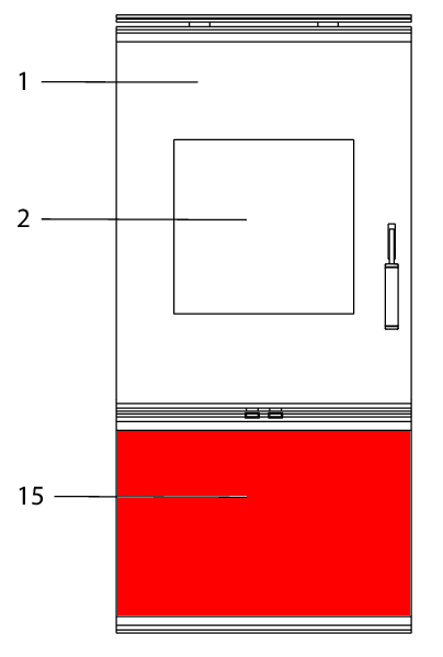 Wodtke KK 80-2 vitre compartiment  bois