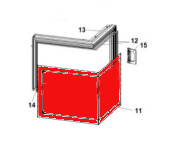 Austroflamm 55x55x51 K eck vitre