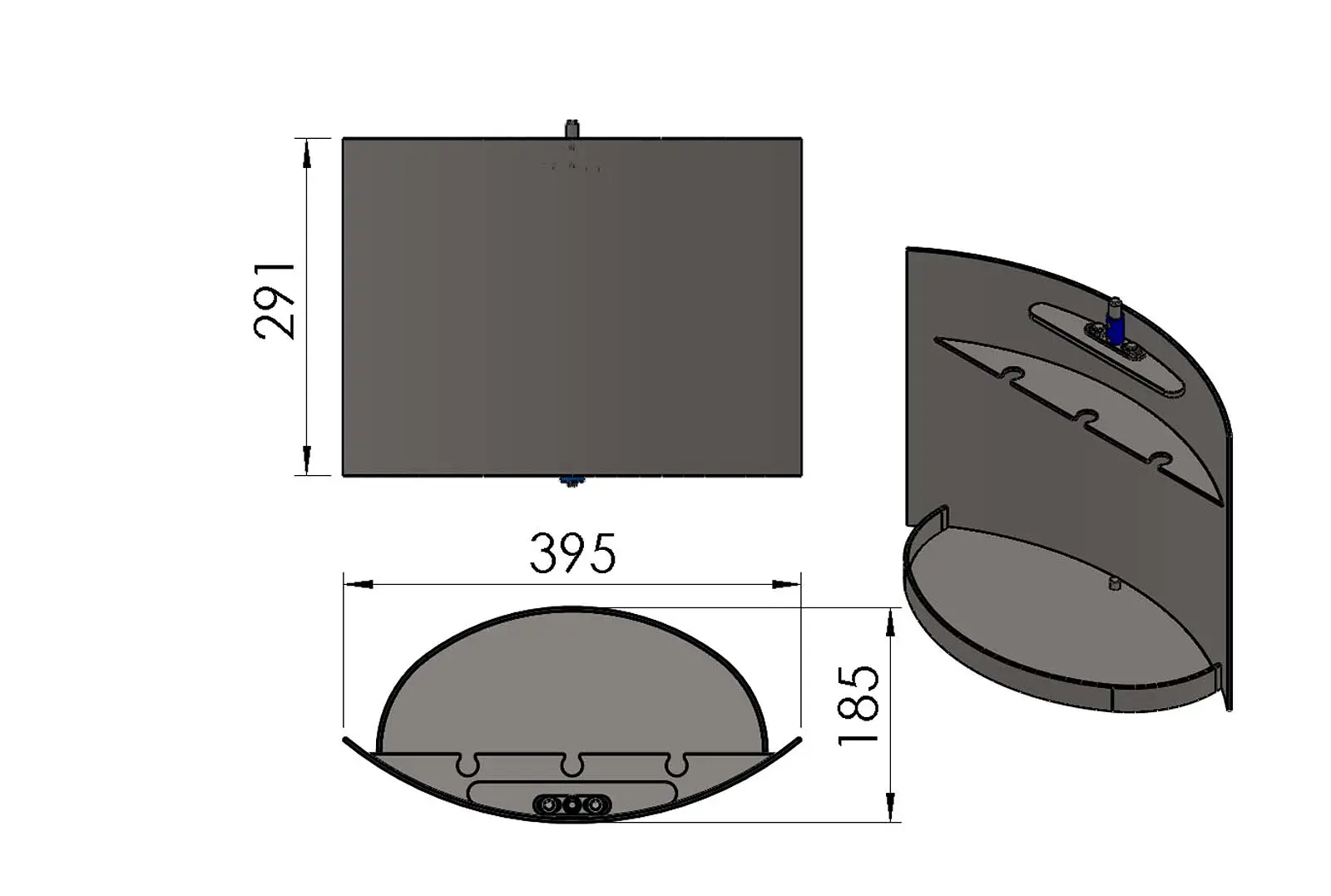 Termatech TT20S porte de compartiment  bois gris fonc