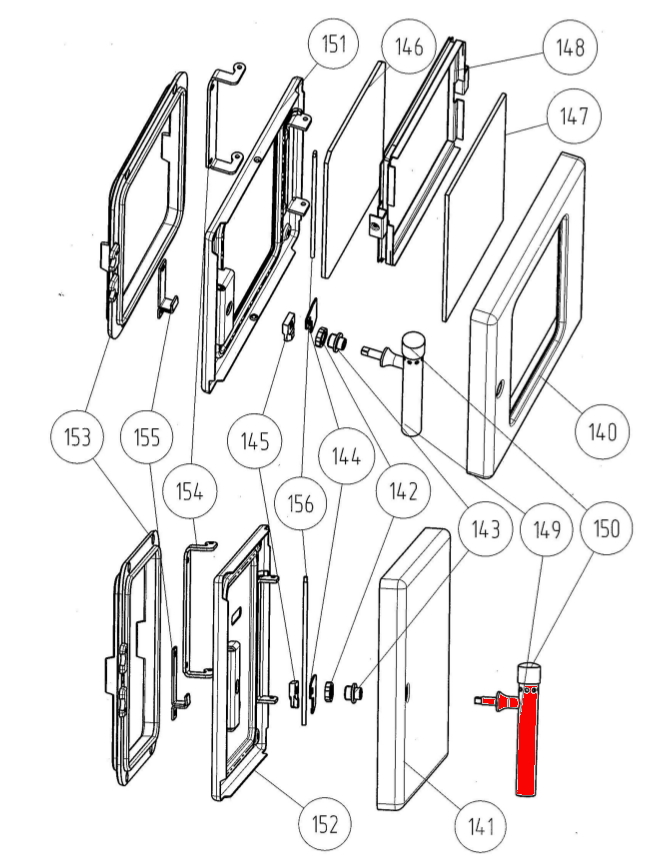 Wamsler K128F poigne de porte espace cendres