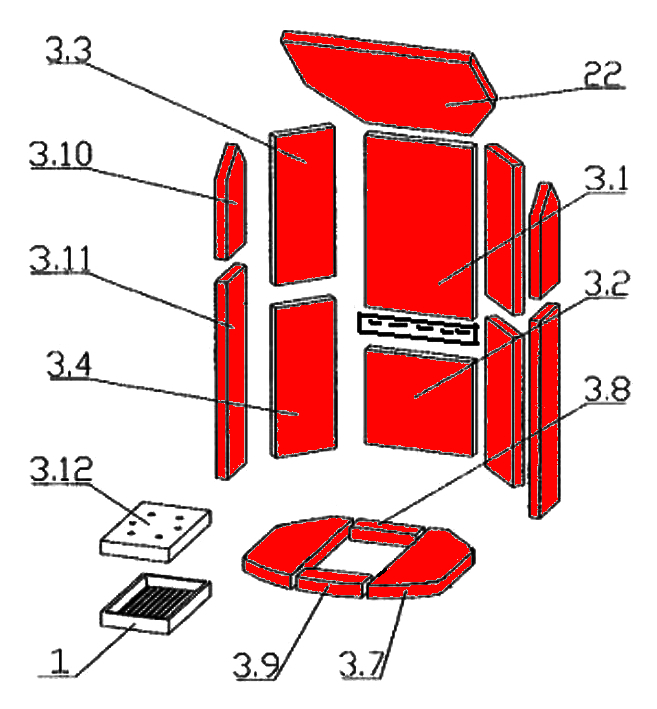 Oranier Arktis 8 revtement de chambre de combustion B