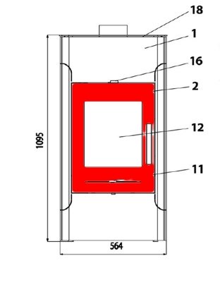 Haas-Sohn Cers 469.17 porte de chambre de combustion gris fonte