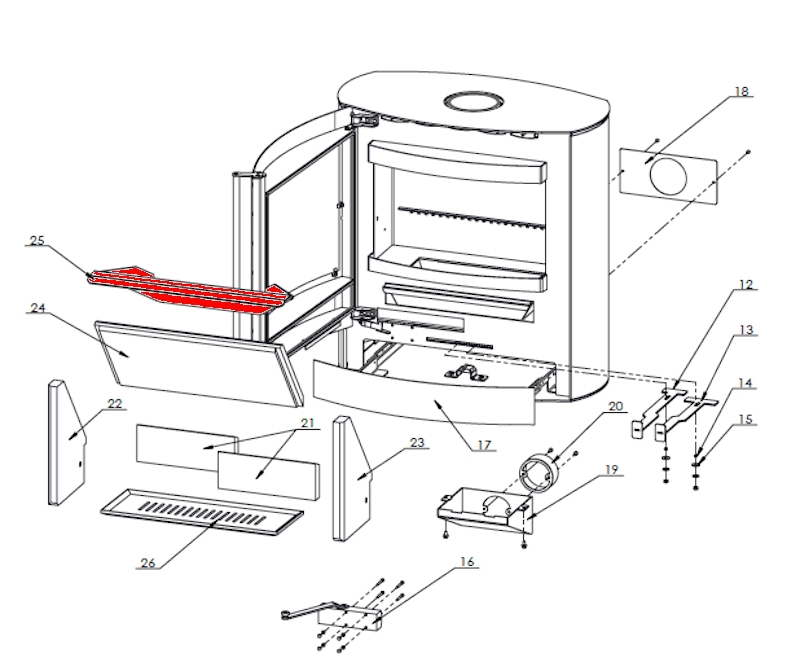 Fireplace Adamis dflecteur haut