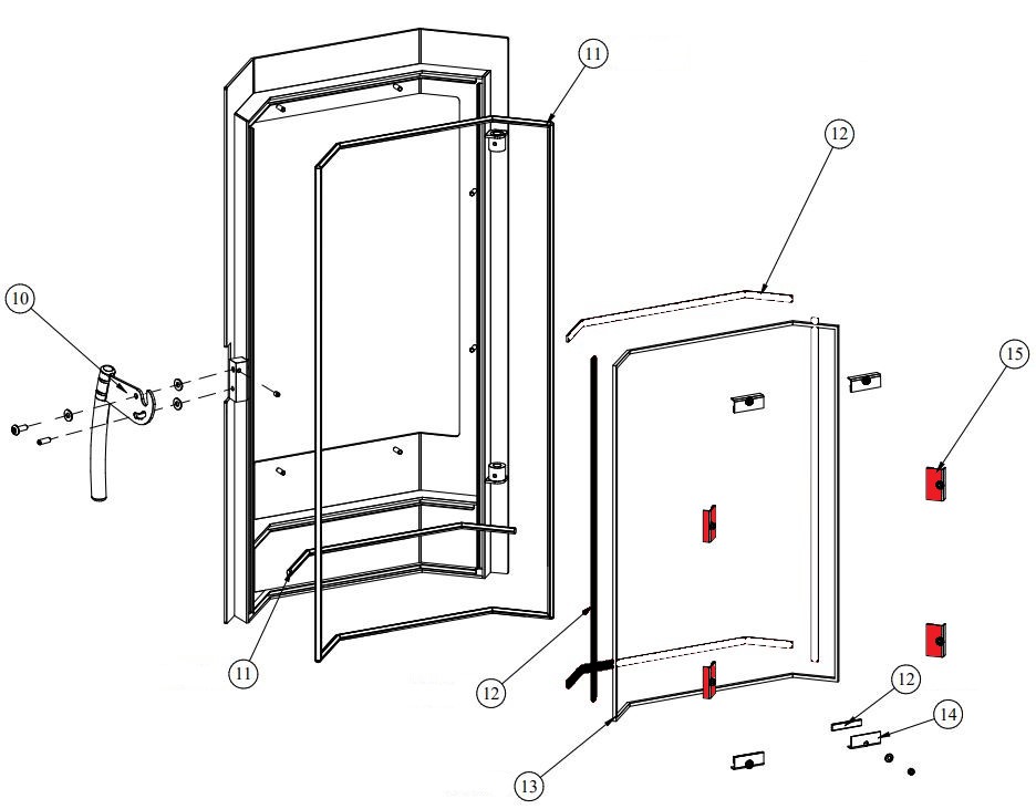 Fireplace Samba support de vitre kit B