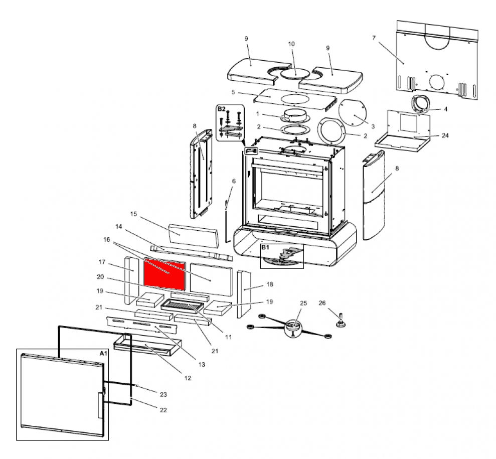 Haas-Sohn Fulham easy 347.15 pierre de plaque arrire gauche