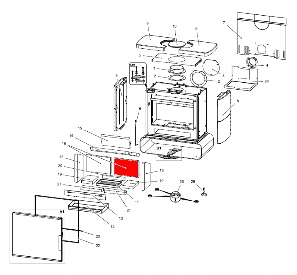 Haas-Sohn Fulham easy 347.15 pierre de plaque arrire droit