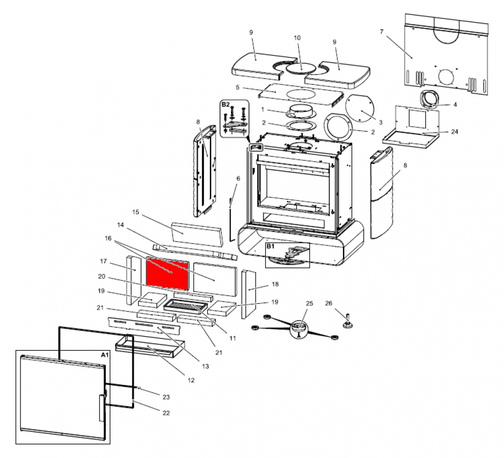 Haas-Sohn Kensington easy 347.15 pierre de plaque arrire gauche