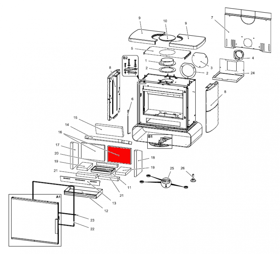 Haas-Sohn Kensington easy 347.15 pierre de plaque arrire droit