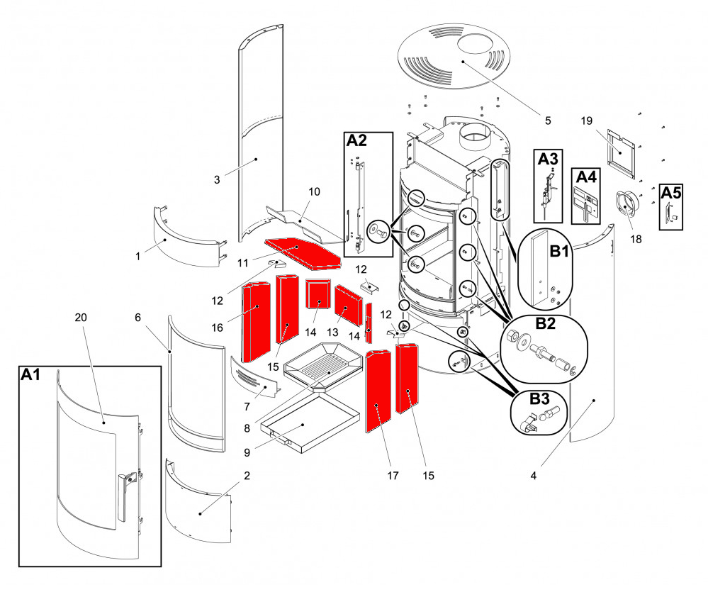 Haas-Sohn Olbia easy 209.15 revtement de chambre de combustion