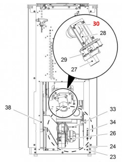 Haas-Sohn Pelletto II 434.08 palier de vis sans fin haut