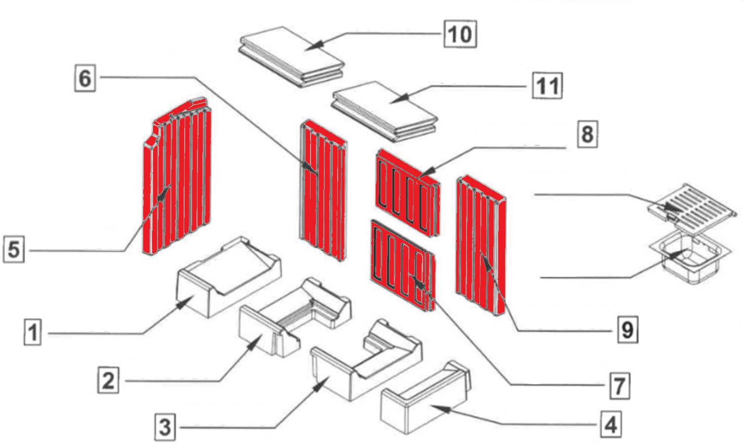 Spartherm Varia 2R-80h pierre latrale kit A