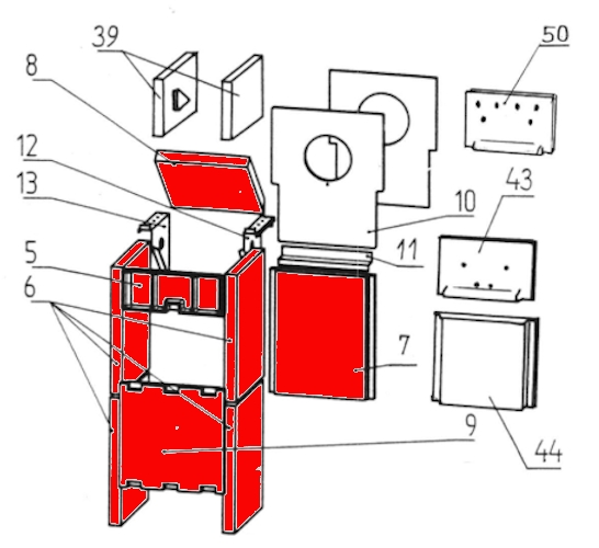 Wamsler Calor revtement de chambre de combustion