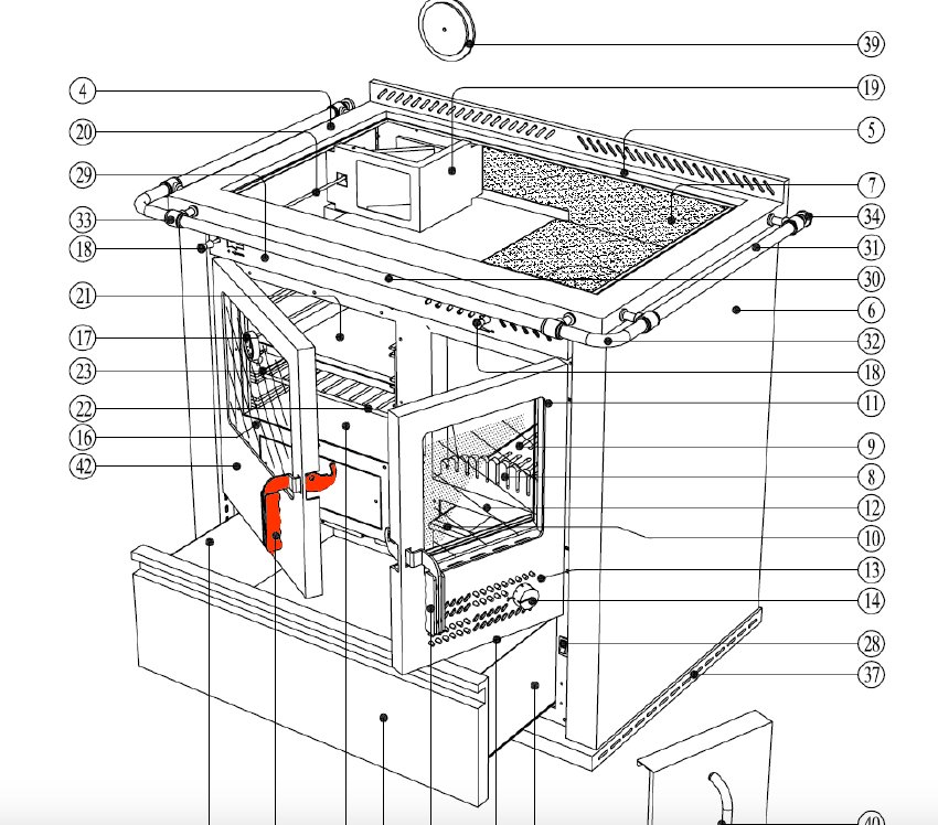 Wamsler K134F/A poigne de porte porte de compartiment de cuisson A