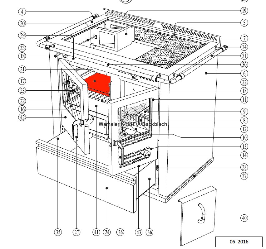 Wamsler K135F/A plaque du four