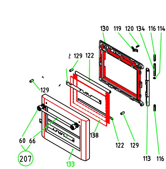 Wamsler K185F/A support de vitre four