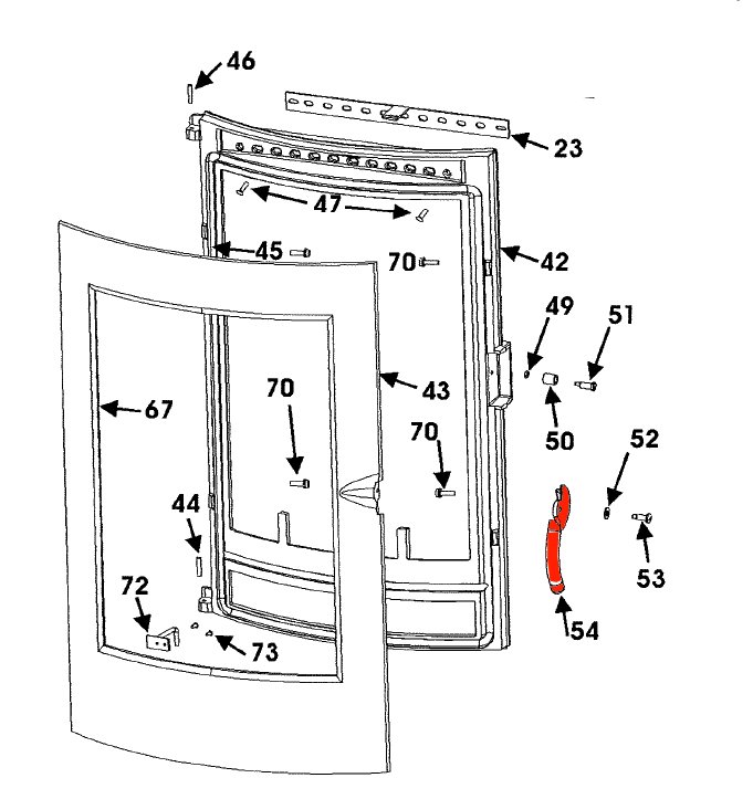 Wamsler Nizza poigne de porte chambre de combustion